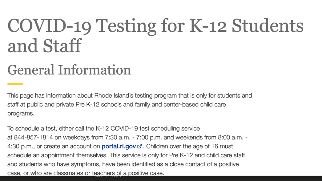 COVID.ri.gov screen showing better font loading