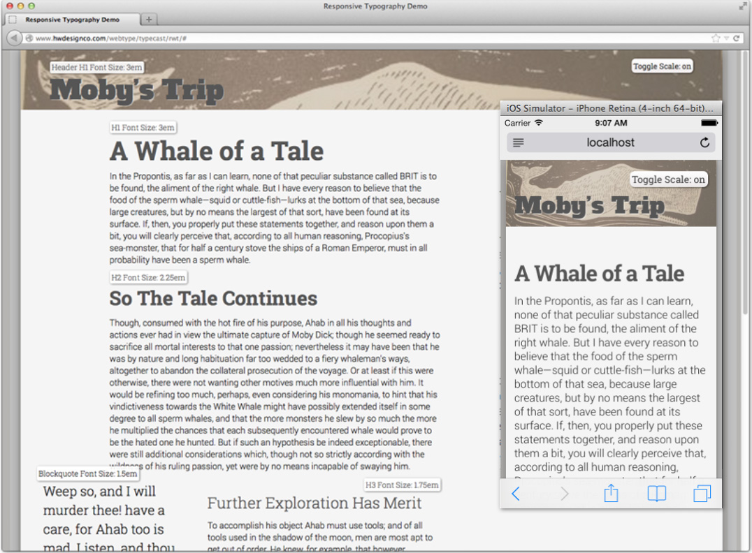 image of large and small screen display of a web page